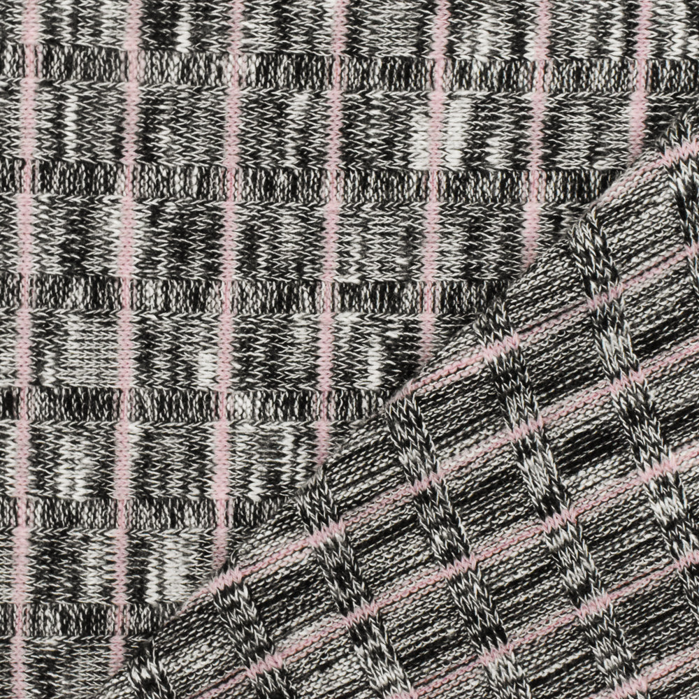 1 Yard Light Pink Stripe Rib Knit, Opaque Matte Fabric for Blouses & Activewear, 59" Wide