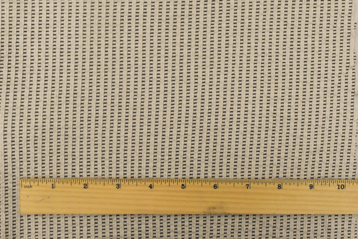 1 Yard Beige, Black & White Stripe Sweater Knit Textured Stretch Fabric for Apparel, 60" Wide
