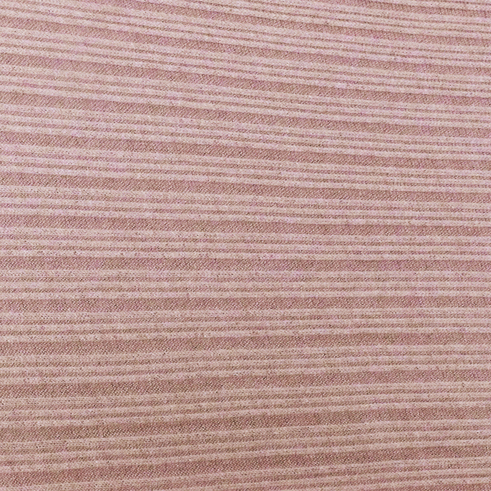 1 Yard Dusty Rose & White Textured Rib Knit Soft Horizontal Stretch Fabric for Apparel, 56" Wide