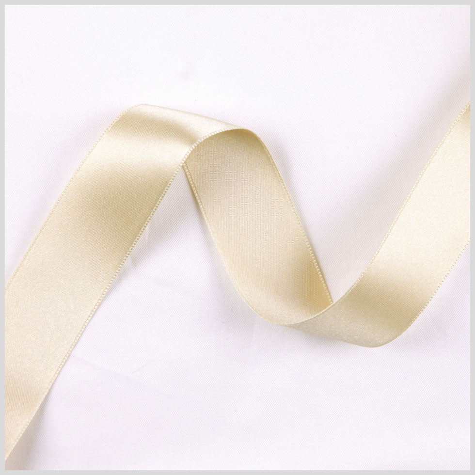 3/8" Pale Gold Double Face French Satin Ribbon