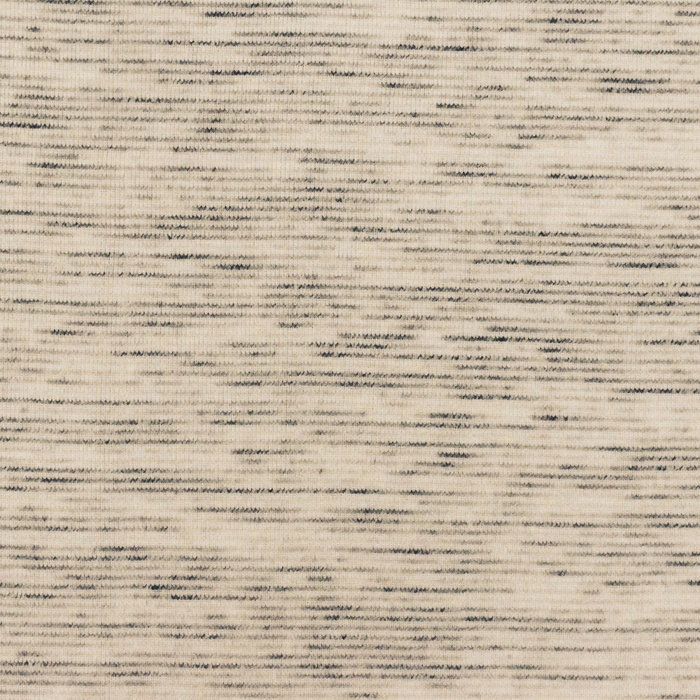1 Yard Light Beige, Black & Multi Slub Striped Stretch Rib Knit Fabric , 60" Wide