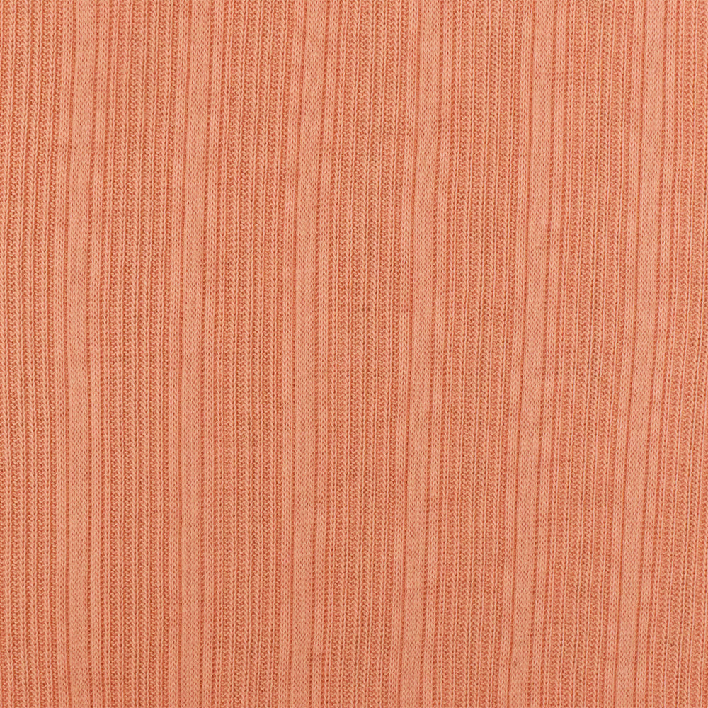 1 Yard Coral Orange Solid Rib Knit Lightweight Stretch Fabric for Dresses & Blouses , 52 Inches Width
