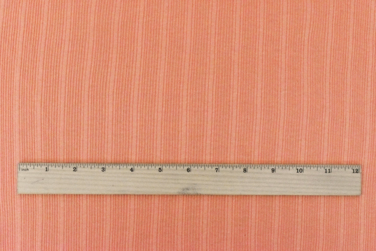 1 Yard Coral Orange Solid Rib Knit Lightweight Stretch Fabric for Dresses & Blouses , 52 Inches Width