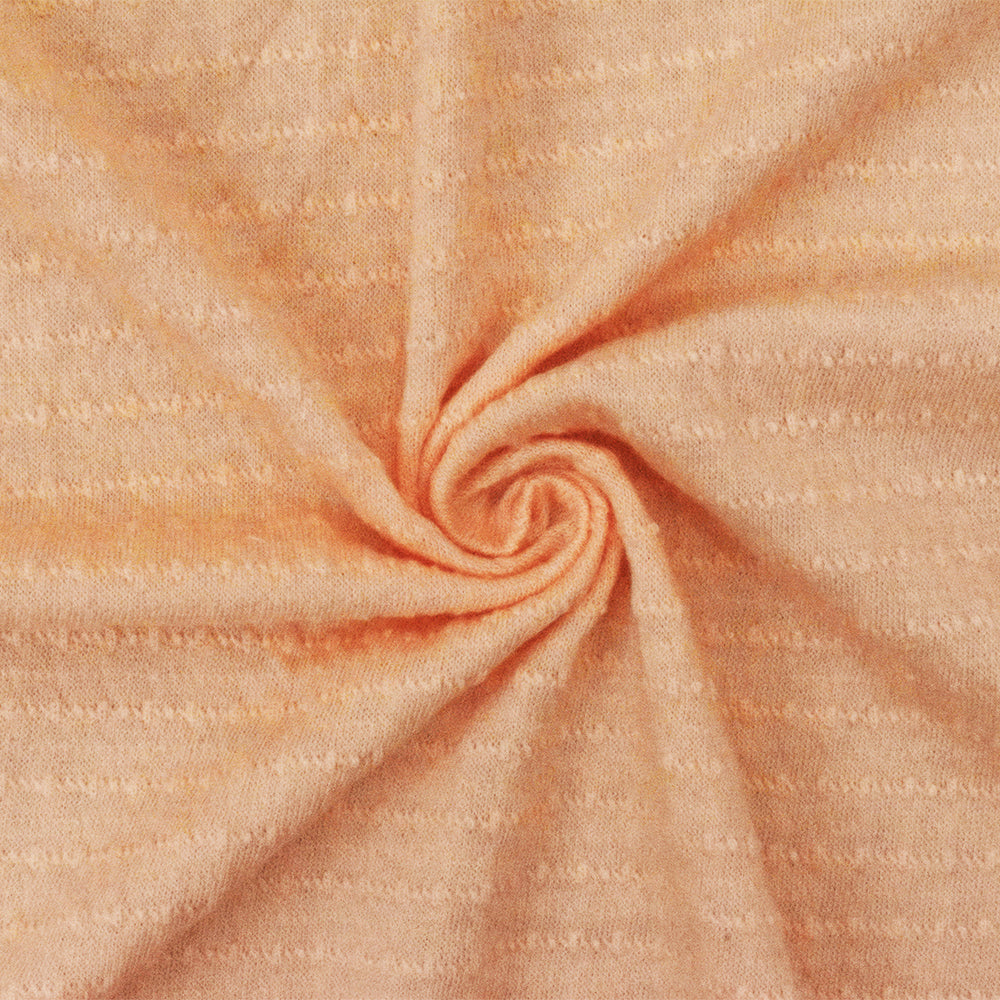 1 Yard Orange Texture Stripe Jersey, Soft Horizontal Stretch Knit for Apparel, 51 Inches Wide