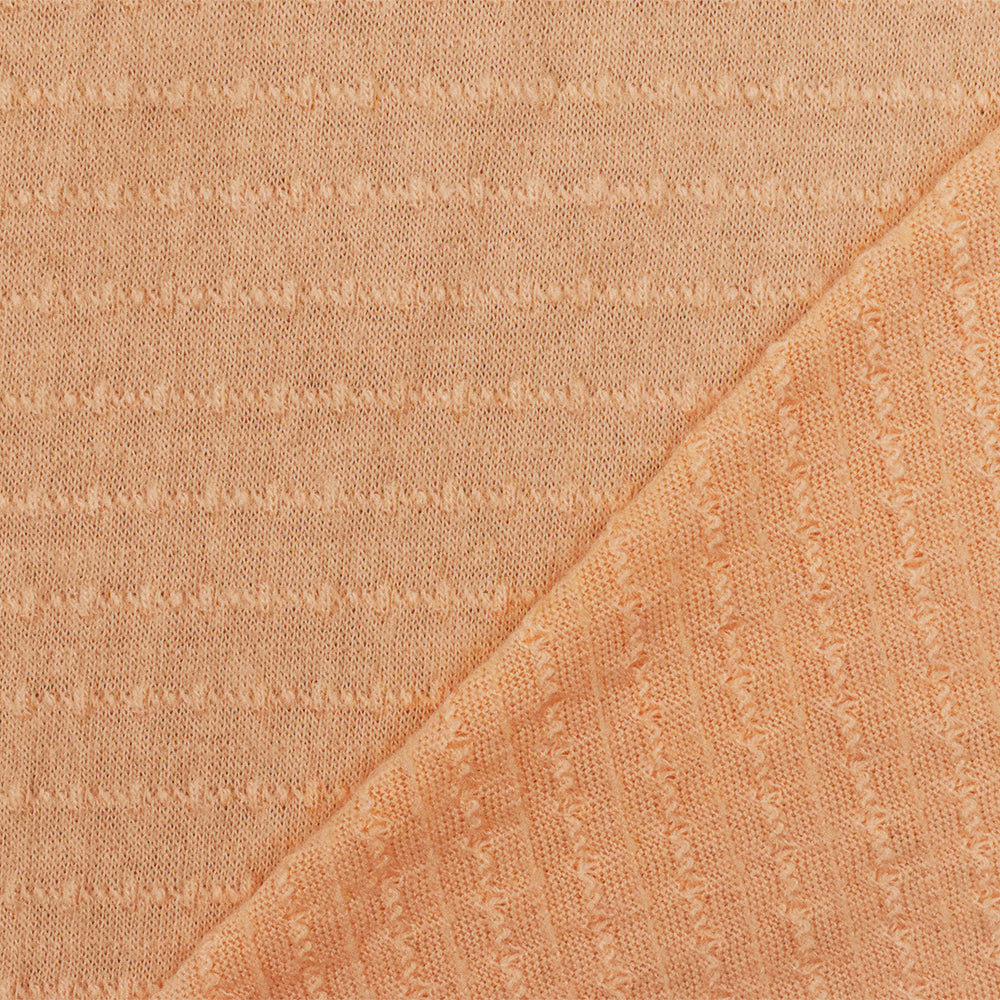 1 Yard Orange Texture Stripe Jersey, Soft Horizontal Stretch Knit for Apparel, 51 Inches Wide