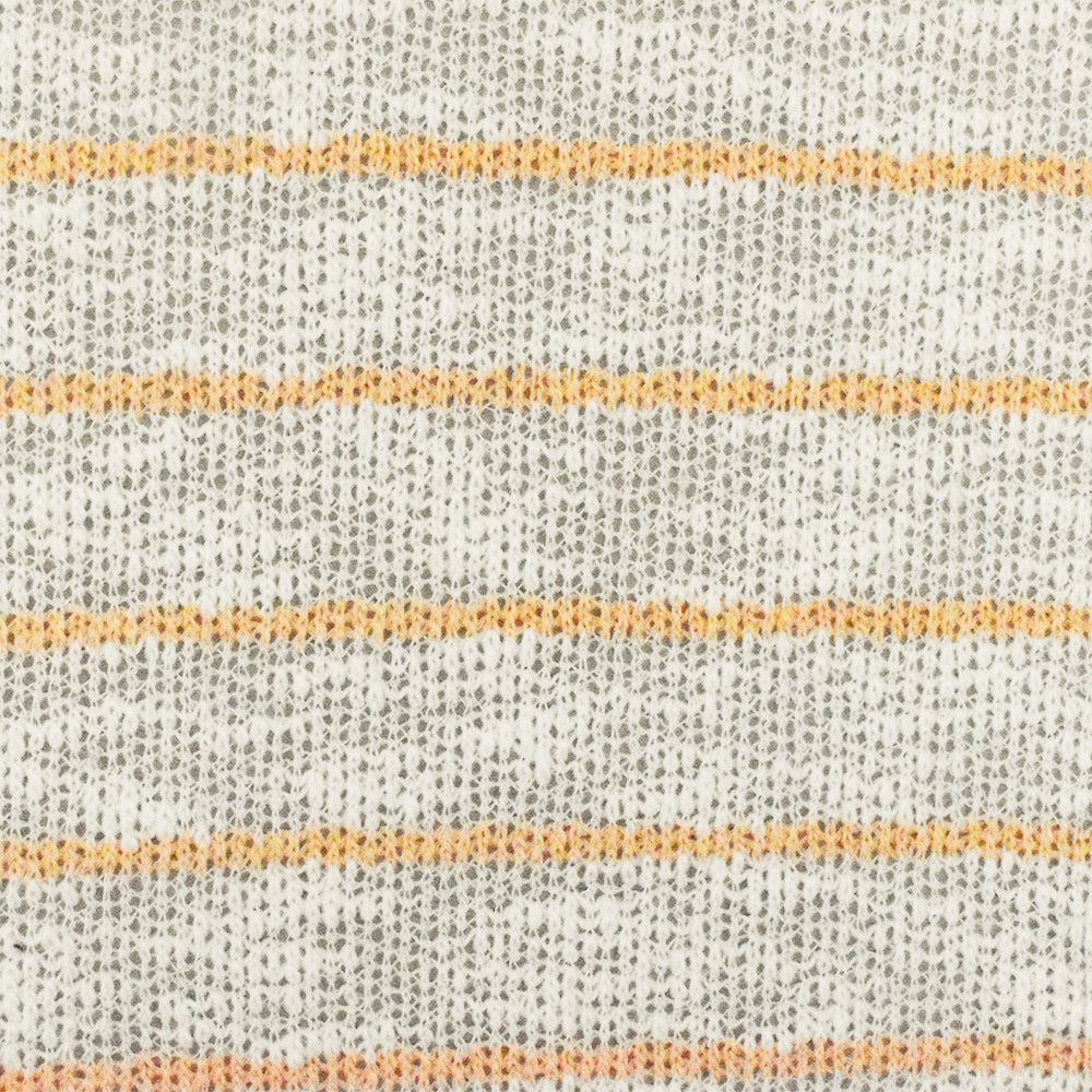 1 Yard Apricot Orange & White Stripe Stretch Jersey Knit Fabric, 55 Inches Wide