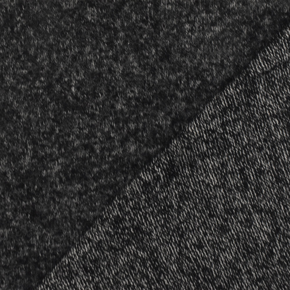 1 Yard Light Gray & Black Stretch Jersey, Soft Hand, Matte Finish, Ideal for Apparel 56" Wide