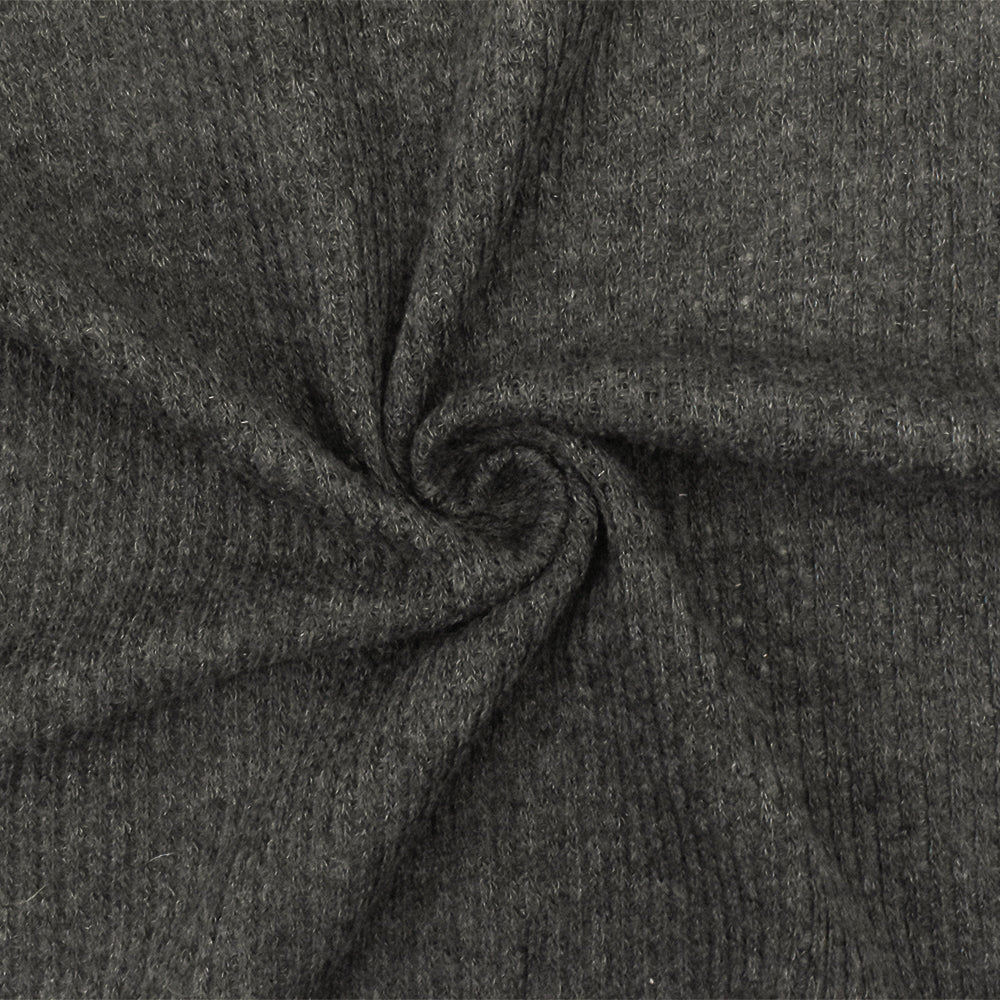 1 Yard Dark Charcoal Gray Texture Stretch Sweater Knit Fabric 54 Inches Width