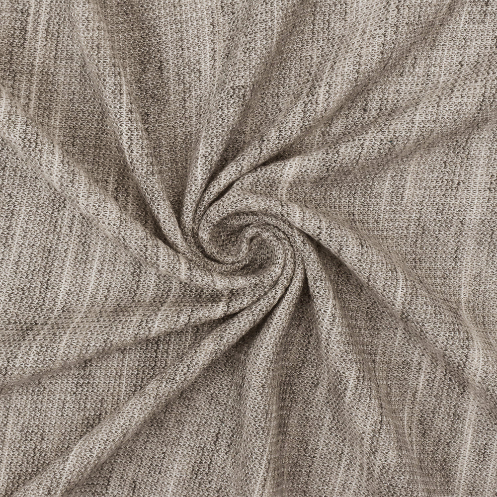 1 Yard Light Beige, White & Gray Rib Knit Slub Texture Poly Rayon Fabric for Dresses & Overlays , 63" Wide