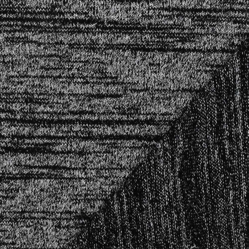 1 Yard Black & Gray Textured Slub Stretch Jersey Soft Matte Knit for Blouses & Activewear , 56 Inches Wide