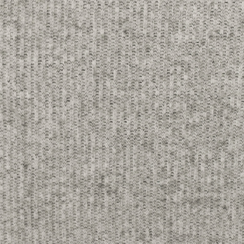 1 Yard Moon Gray, White & Black Poly Rayon Rib Knit Soft Hand , 56" Width