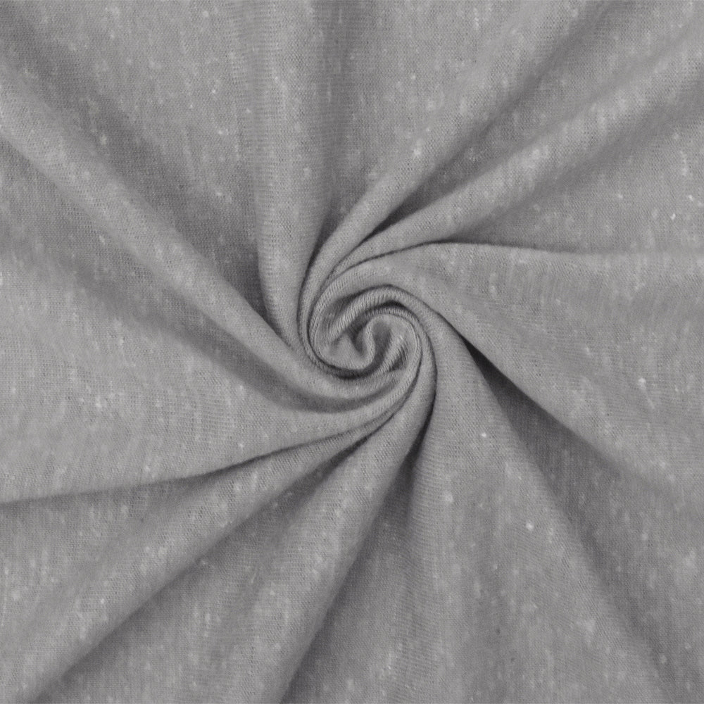 1 Yard Dusty Gray & White Slub Jersey Textured Stretch Knit for Apparel & Overlays, 61" Wide