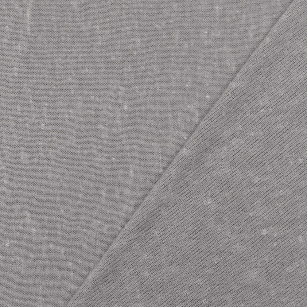 1 Yard Dusty Gray & White Slub Jersey Textured Stretch Knit for Apparel & Overlays, 61" Wide