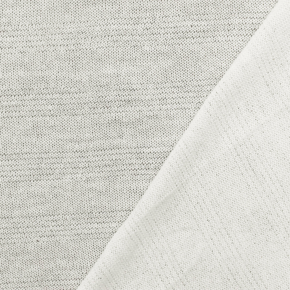 1 Yard of Misty Ivory Striped Knit Bias Stretch Polyester Jersey for Activewear, 53" Width