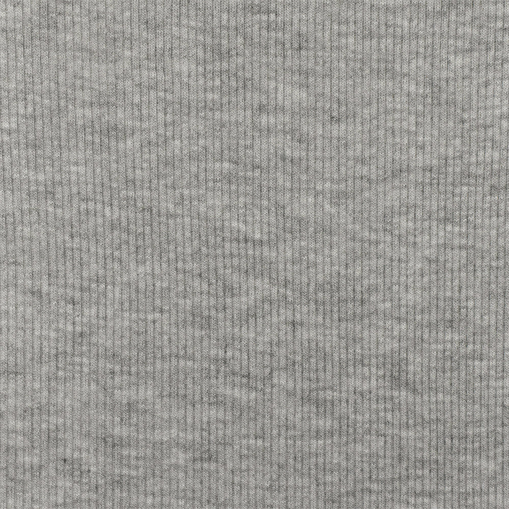 1 Yard Heather Cloud Gray Rib Knit Soft Rayon & Spandex Stretch Fabric for Apparel , 52" Wide