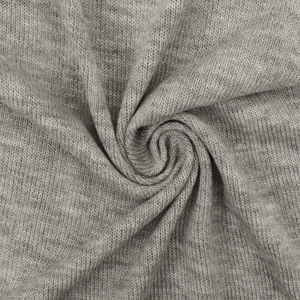 1 Yard Heather Gray Stretch Jersey Knit Rayon & Spandex Blend Matte Finish for Dresses, 58 Inches Wide
