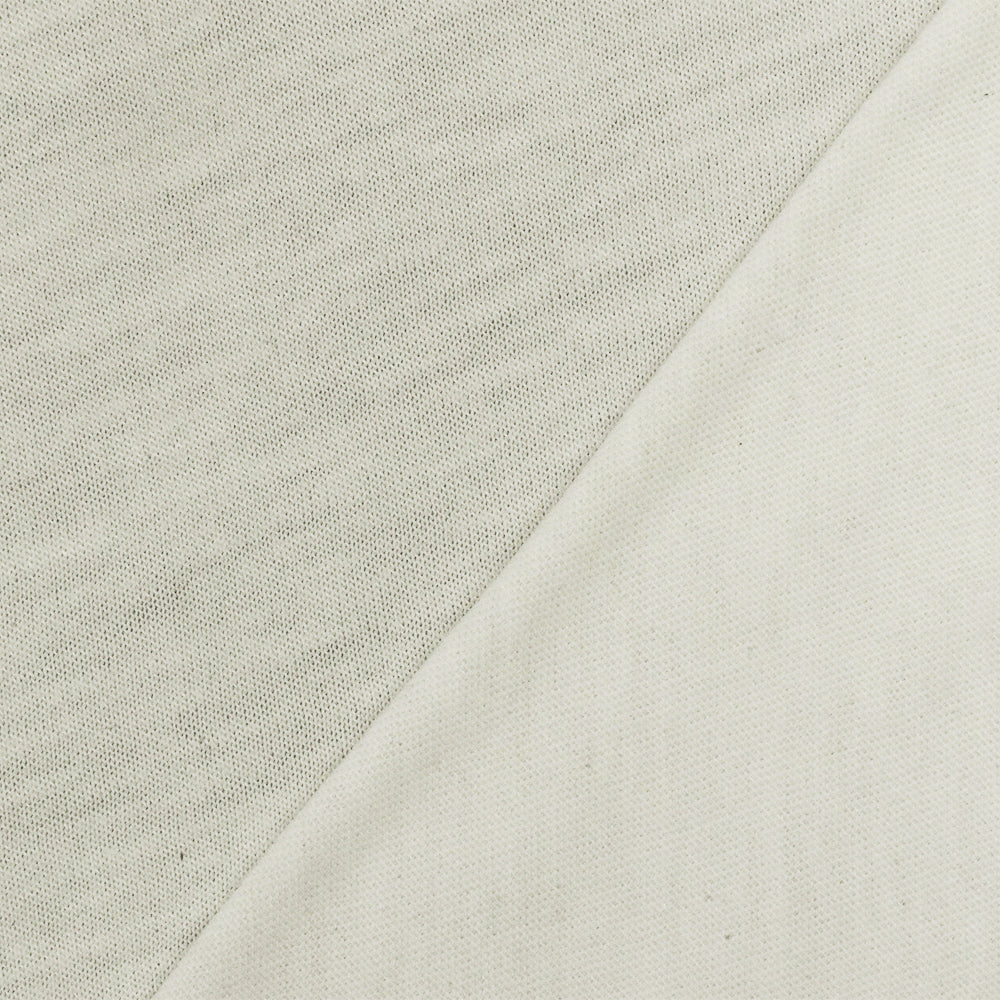 1 Yard Rice White Stretch Poly Jersey Knit Matte Slub Texture for Apparel, 61" Wide