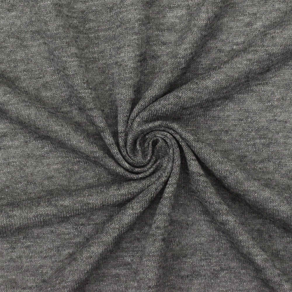 1 Yard Heather Shadow Gray & White Stretch Rayon Jersey Knit Fabric, 58 Inches Wide