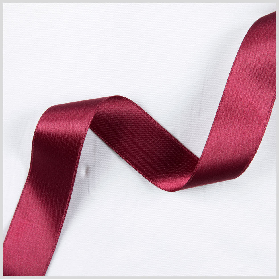 3/8" Burgundy Double Face French Satin Ribbon