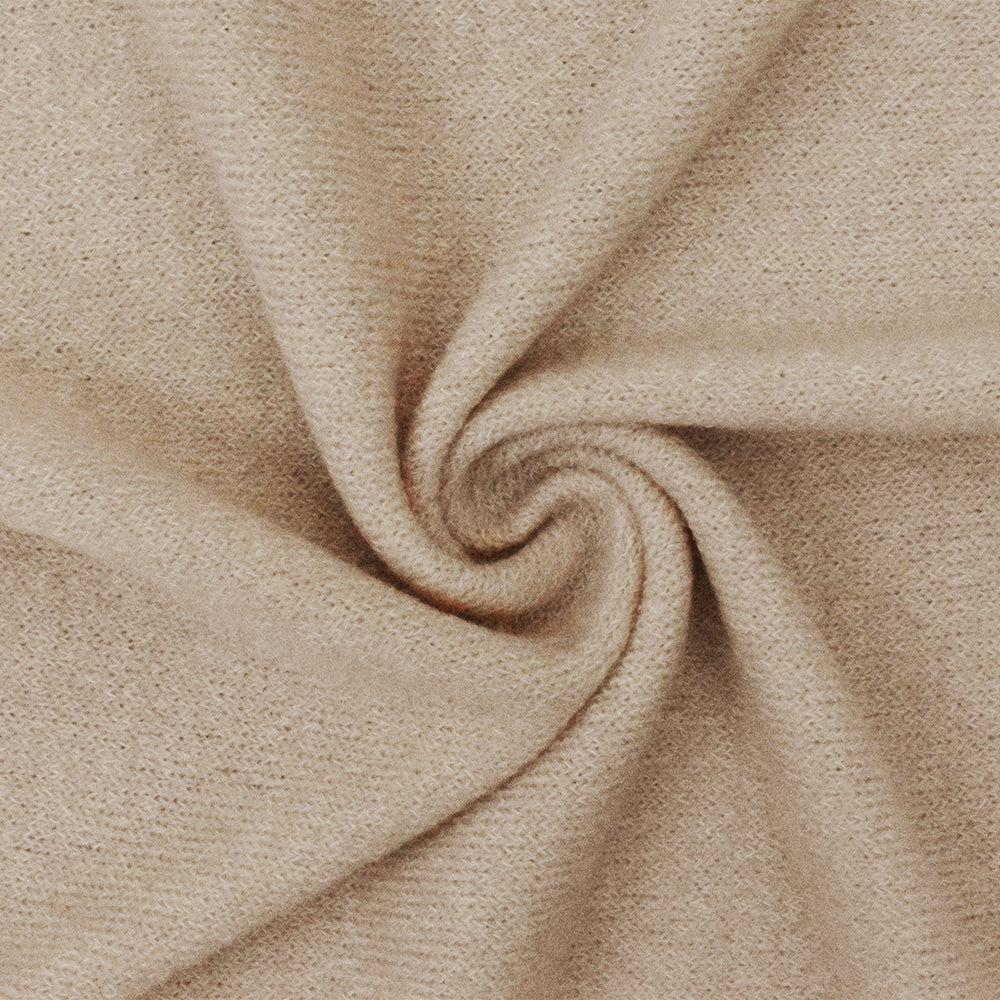 1 Yard Oatmeal Beige White Textured Stretch Polyester Jersey Knit Fabric 54 Inches Width
