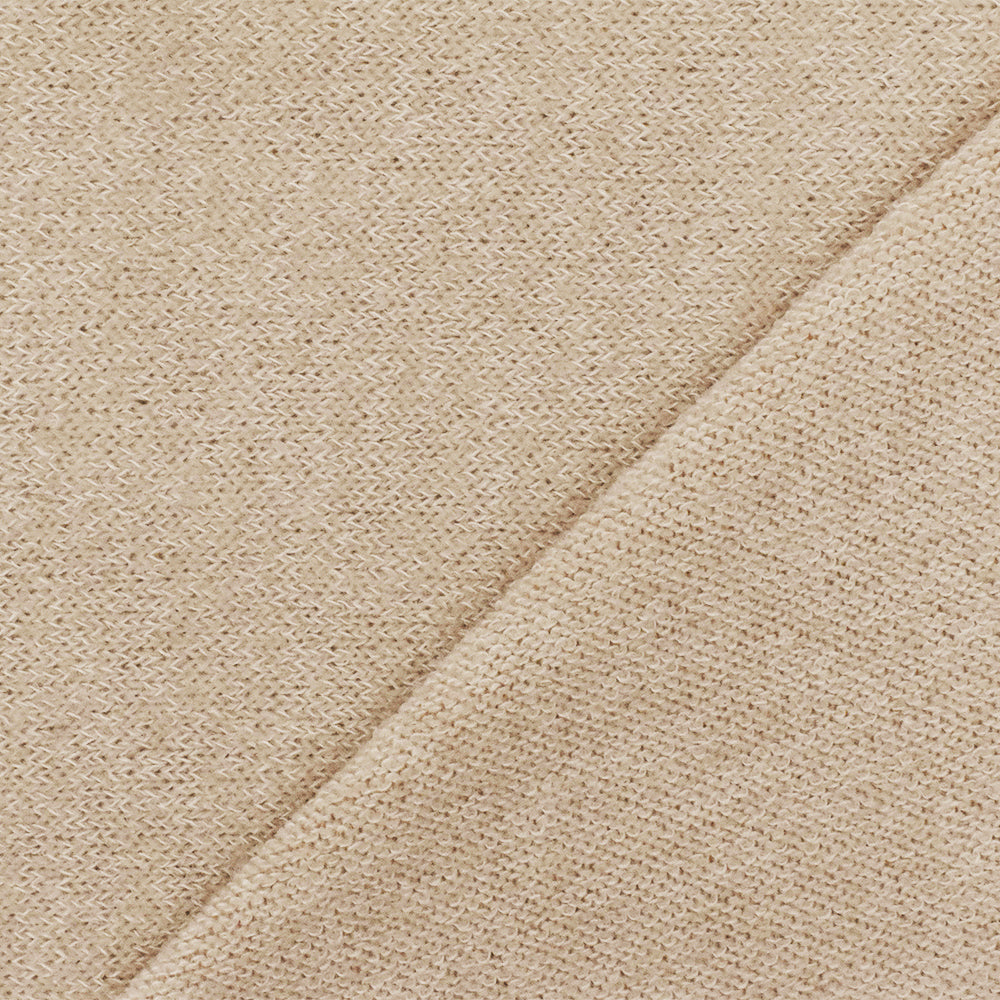 1 Yard Oatmeal Beige White Textured Stretch Polyester Jersey Knit Fabric 54 Inches Width