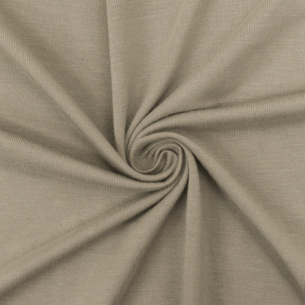 1 Yard Soft Taupe Bamboo Spandex Jersey Knit Fabric Stretchy Lightweight 58 Inches