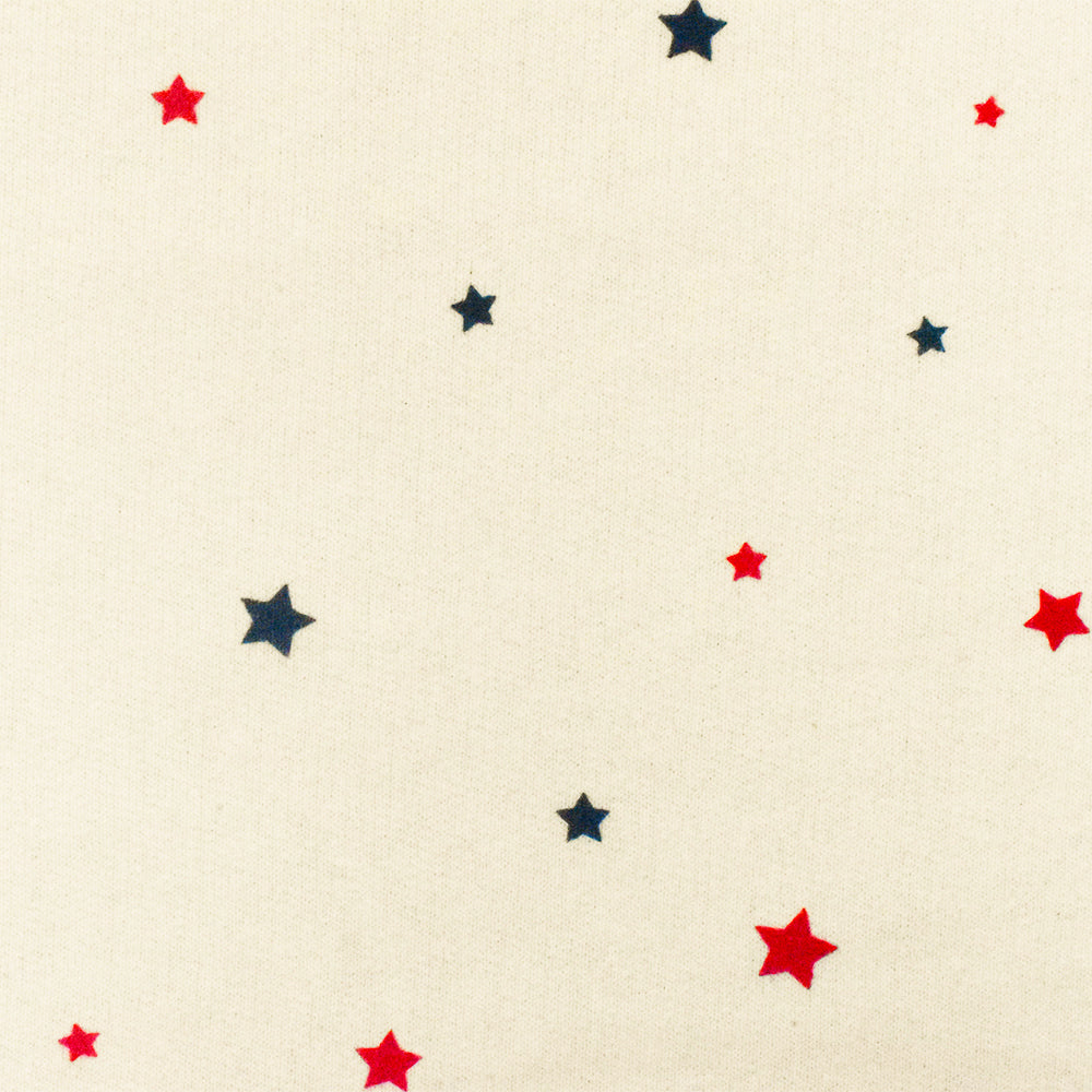 1 Yard Vintage Ivory Star Print Cotton French Terry Knit Fabric Soft Stretch 58 Inches Wide