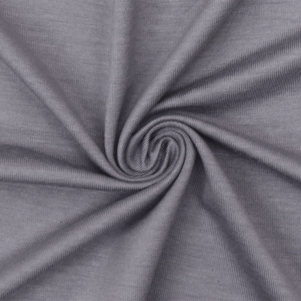 1 Yard Gray Stretch Rayon Modal Jersey Knit Fabric Soft Matte 58 Inches Wide