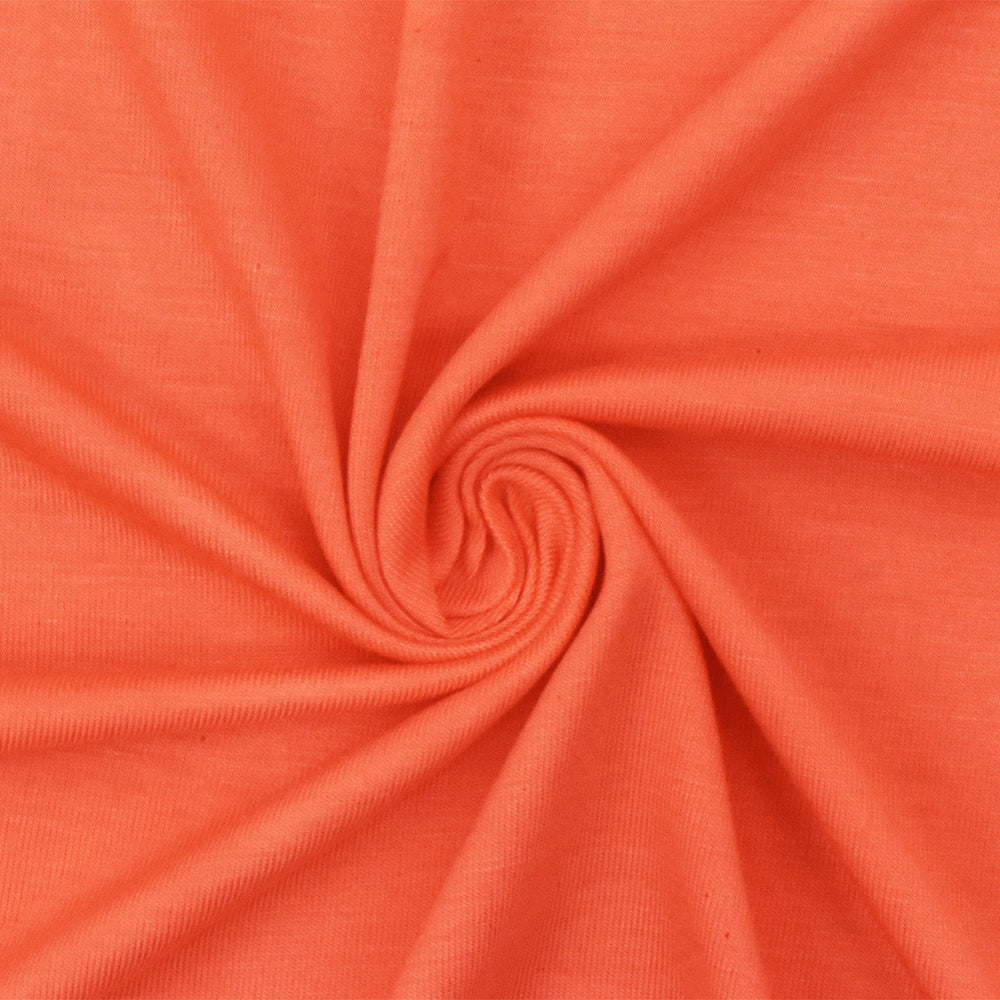 1 Yard Orange Stretch Rayon Modal Jersey Knit Fabric Lightweight Matte 58 Inches Wide