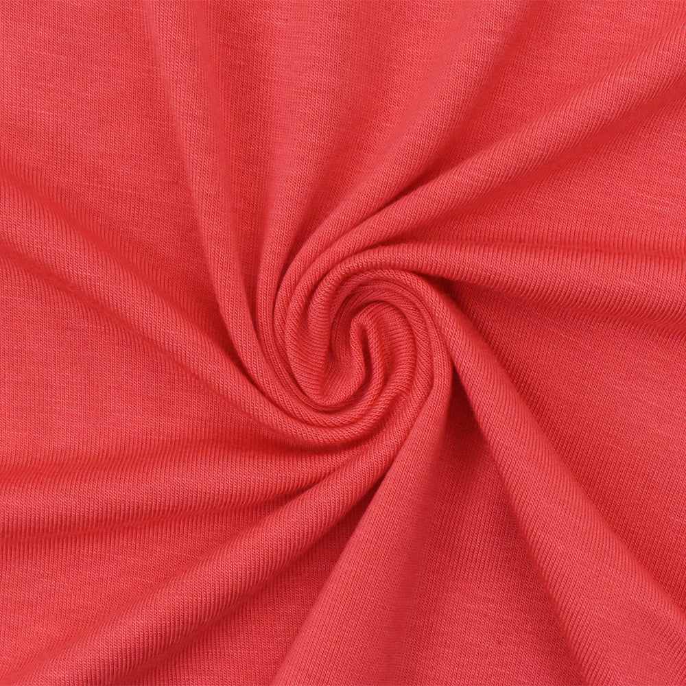 1 Yard Coral Red Solid Stretch Spandex Rayon Modal Jersey Knit Fabric 58 Inches Wide