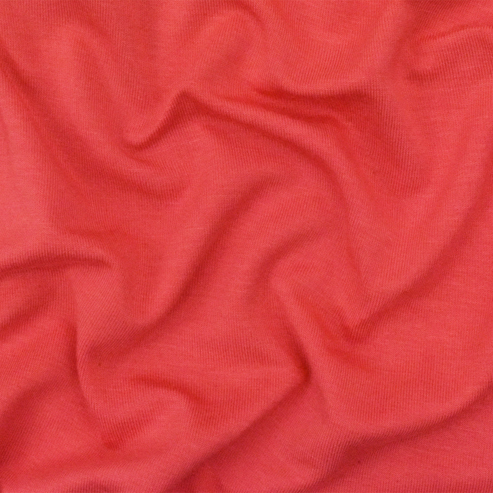 1 Yard Coral Red Solid Stretch Spandex Rayon Modal Jersey Knit Fabric 58 Inches Wide