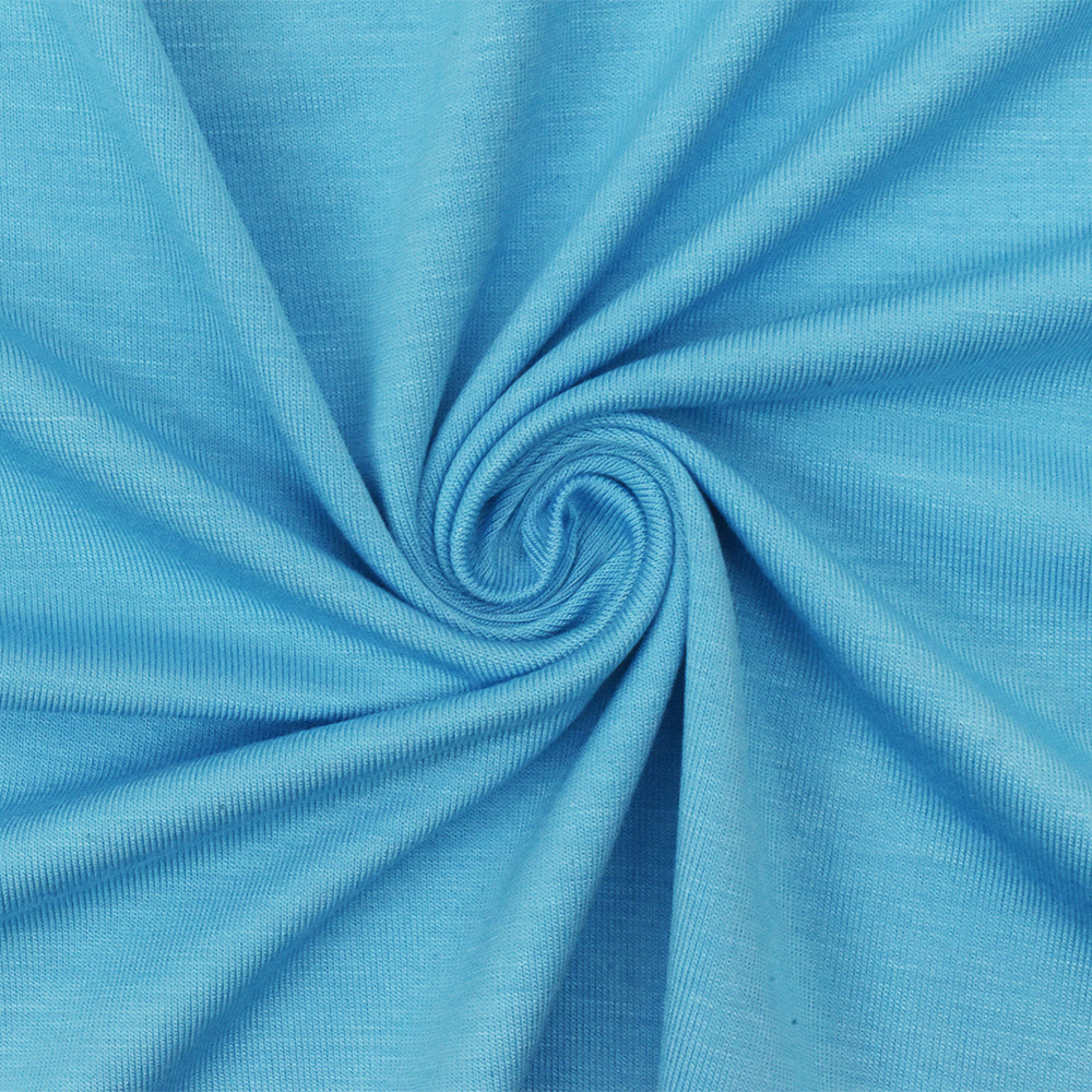 1 Yard Water Blue Stretch Rayon Modal Jersey Knit Fabric Soft Matte 58 Inches Wide