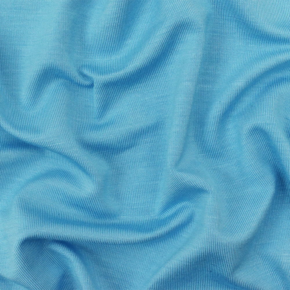 1 Yard Water Blue Stretch Rayon Modal Jersey Knit Fabric Soft Matte 58 Inches Wide