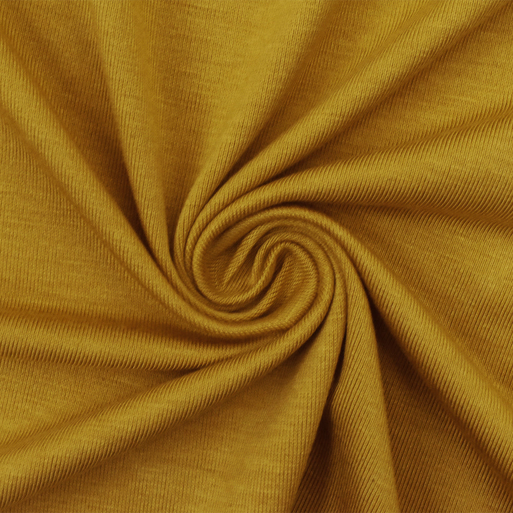 1 Yard Mustard Yellow Spandex Rayon Modal Jersey Knit Fabric For Dresses And Basic Tees 59 Inches Width
