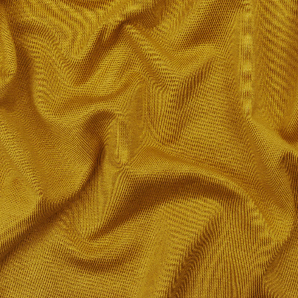 1 Yard Mustard Yellow Spandex Rayon Modal Jersey Knit Fabric For Dresses And Basic Tees 59 Inches Width