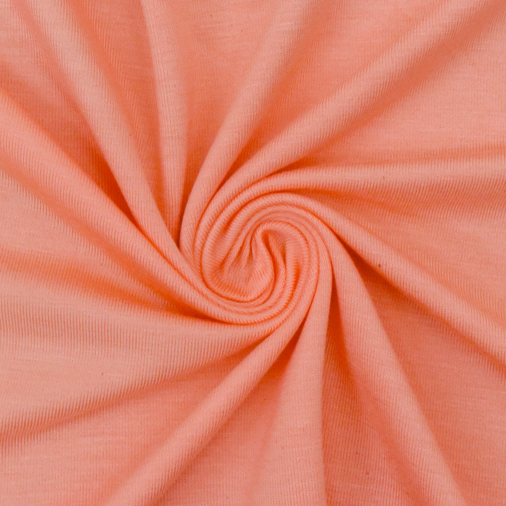 1 Yard Peach Orange Spandex Rayon Modal Jersey Knit Fabric For Blouses And Dresses 58 Inches Width