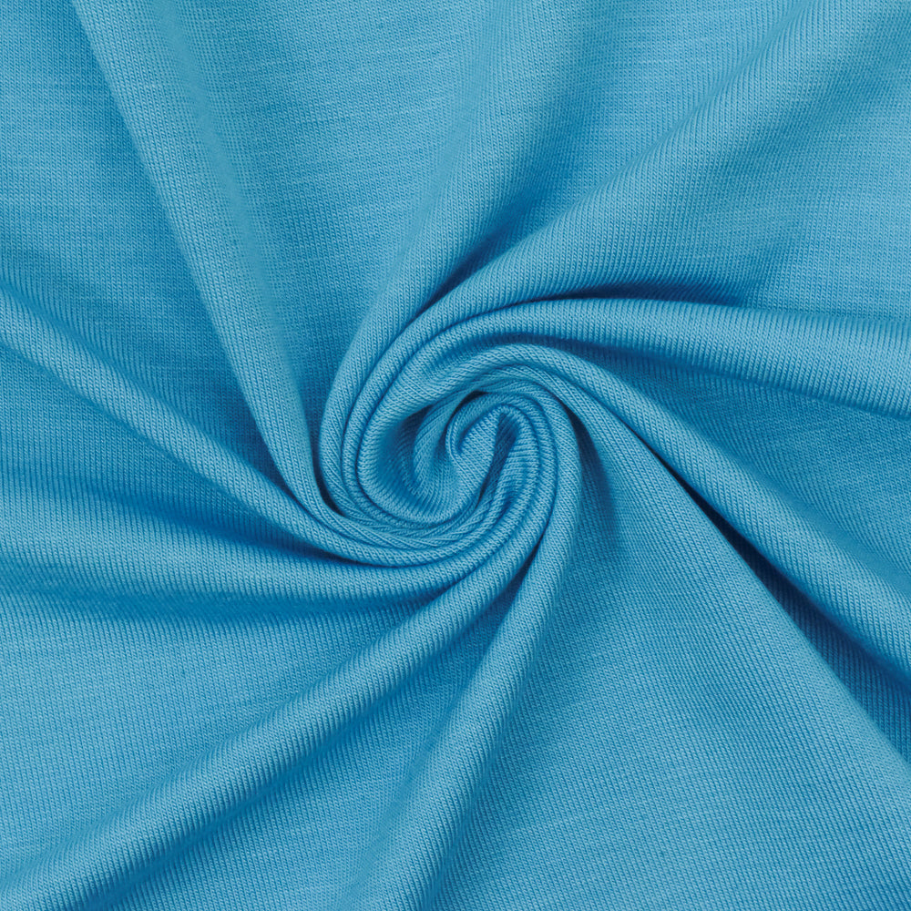 1 Yard Pool Blue Spandex Rayon Modal Jersey Knit Fabric For Dresses And Activewear 58 Inches Width
