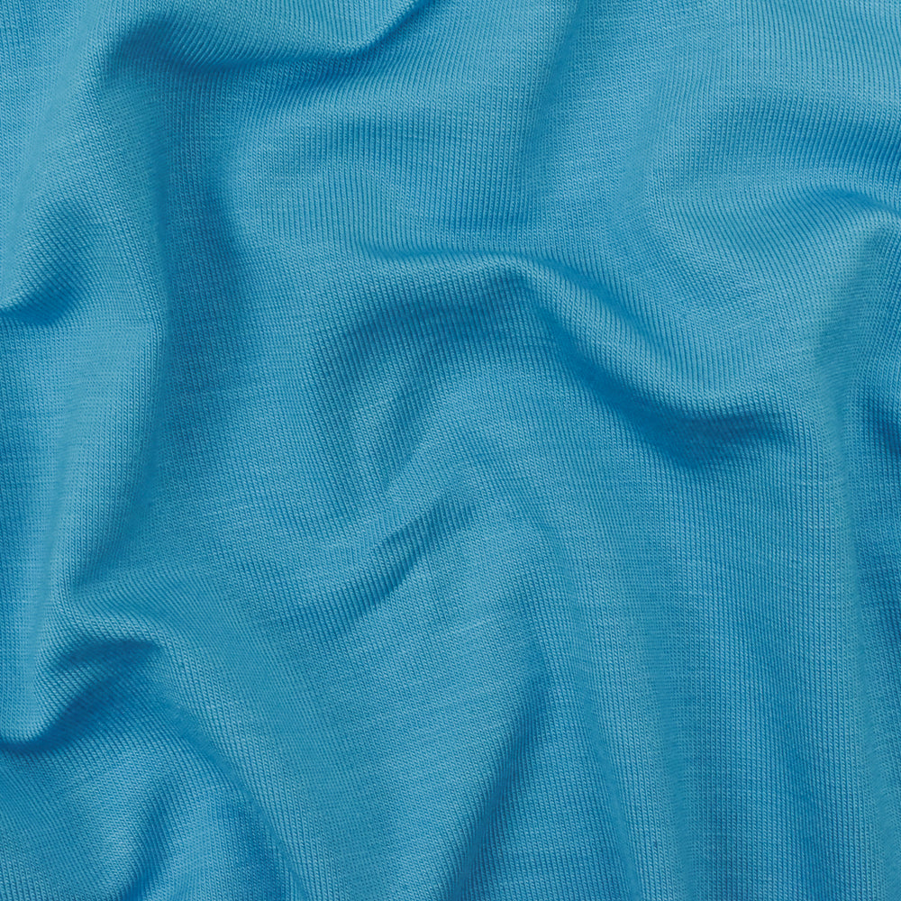 1 Yard Pool Blue Spandex Rayon Modal Jersey Knit Fabric For Dresses And Activewear 58 Inches Width