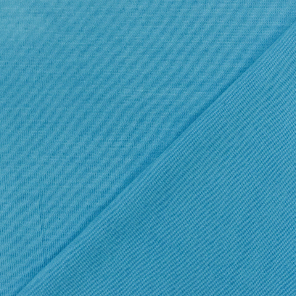 1 Yard Pool Blue Spandex Rayon Modal Jersey Knit Fabric For Dresses And Activewear 58 Inches Width