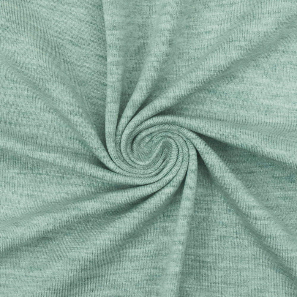 1 Yard Heather Mint Green Ivory White Texture Spandex Rayon Modal Jersey Knit Fabric For Dresses And Blouses 58 Inches Width