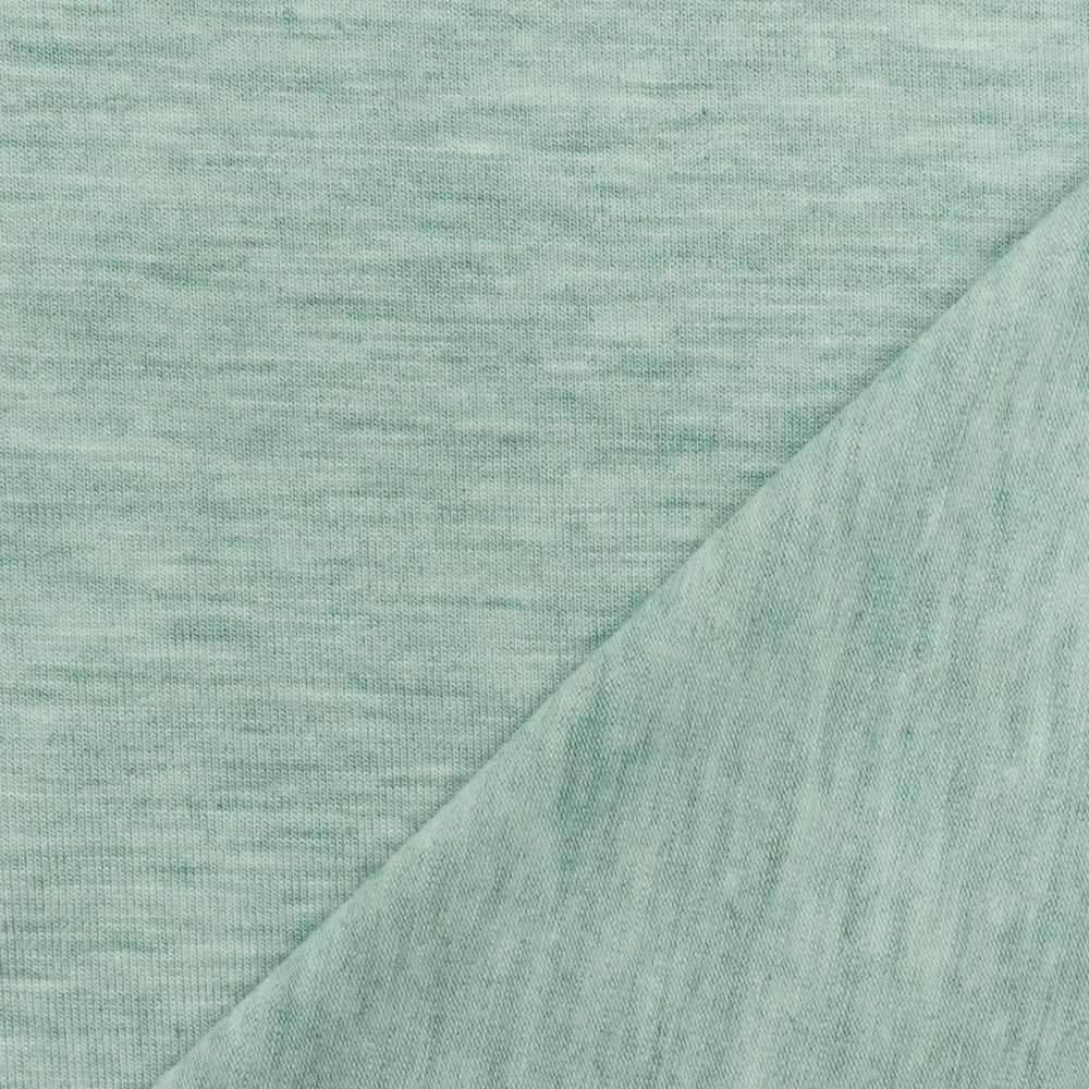 1 Yard Heather Mint Green Ivory White Texture Spandex Rayon Modal Jersey Knit Fabric For Dresses And Blouses 58 Inches Width