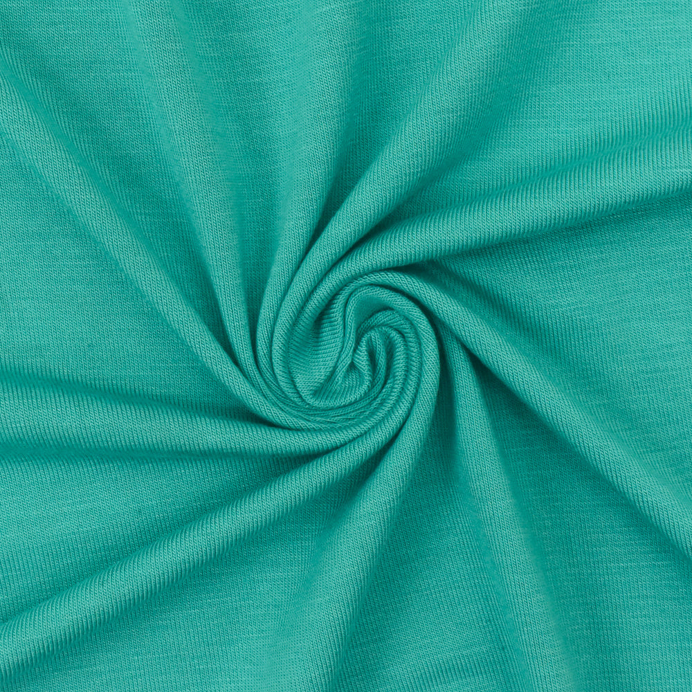 1 Yard Coral Teal Spandex Rayon Modal Jersey Knit Fabric For Blouses And Activewear 58 Inches Width