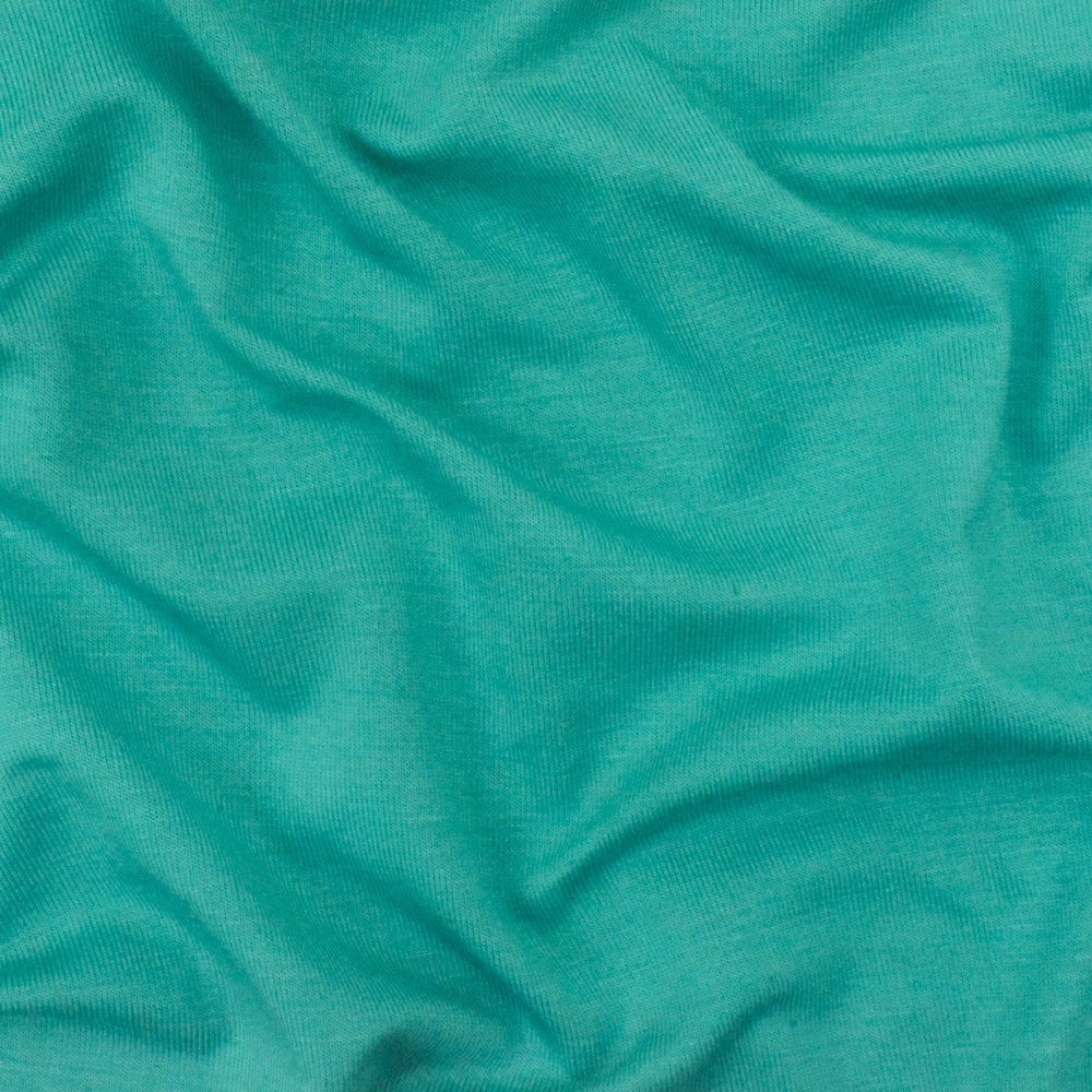 1 Yard Coral Teal Spandex Rayon Modal Jersey Knit Fabric For Blouses And Activewear 58 Inches Width