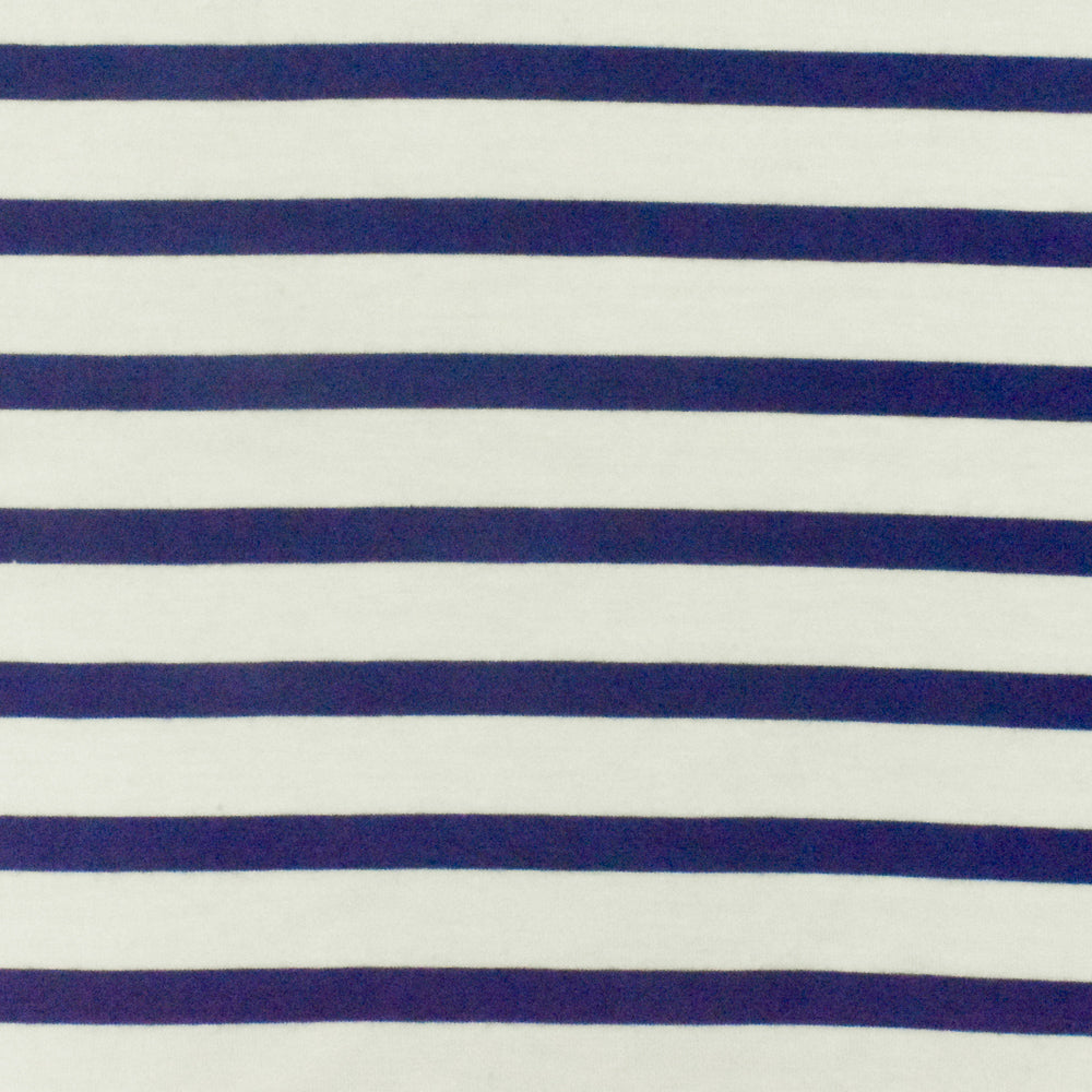 1 Yard Diamond Blue Ivory Stripe Spandex Rayon Modal Jersey Knit Fabric For Dresses And Activewear 58 Inches Width