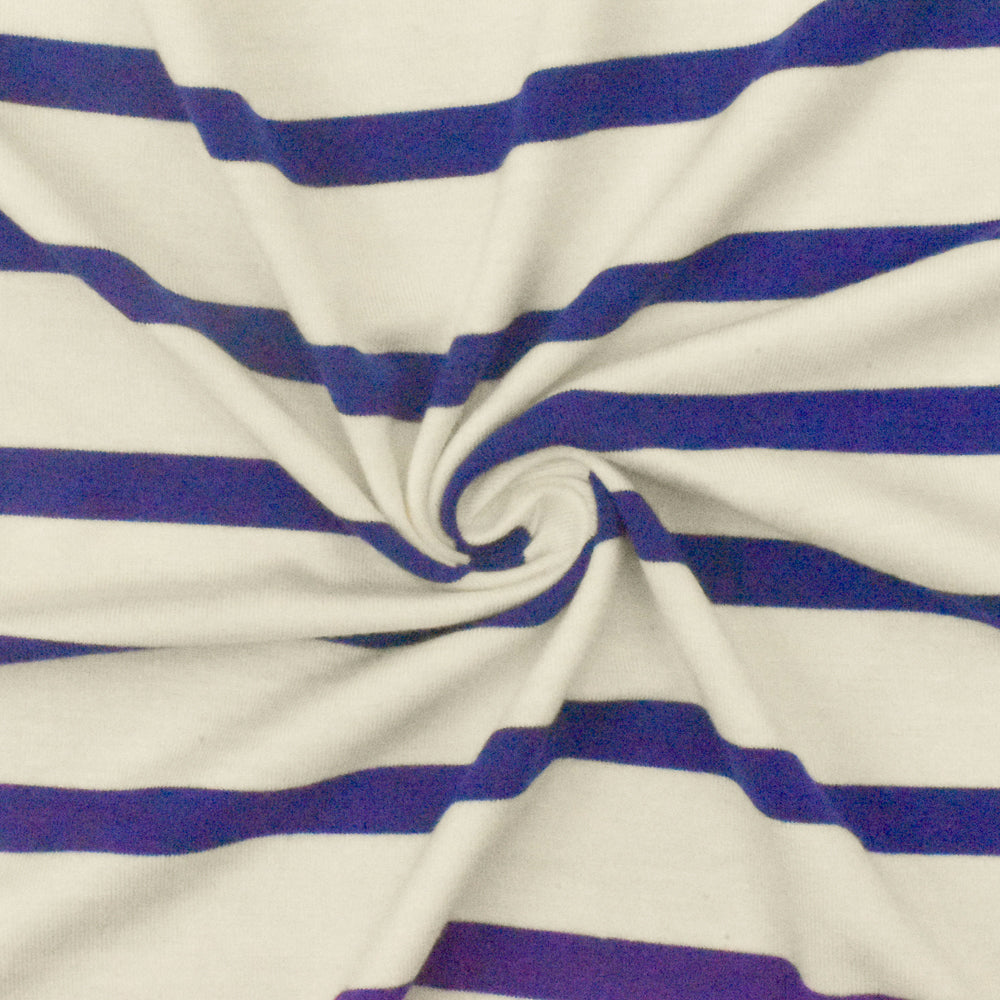 ১ গজ অ্যাকোয়ারিয়াম নীল আইভরি স্ট্রাইপ স্প্যানডেক্স রেয়ন মডেল জার্সি নিট ফ্যাব্রিক পোশাক এবং ব্লাউজের জন্য ৫৯ ইঞ্চি প্রস্থ