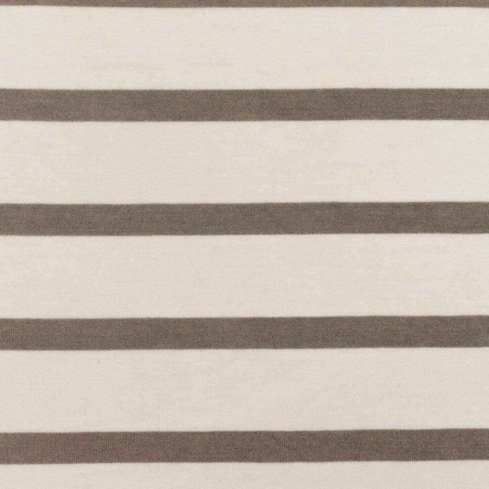 ১ গজ ল্যাটে টাউপ ব্রাউন আইভরি স্ট্রাইপ স্প্যানডেক্স রেয়ন মডেল জার্সি নিট ফ্যাব্রিক ড্রেস এবং ব্লাউজের জন্য ৫৯ ইঞ্চি প্রস্থ