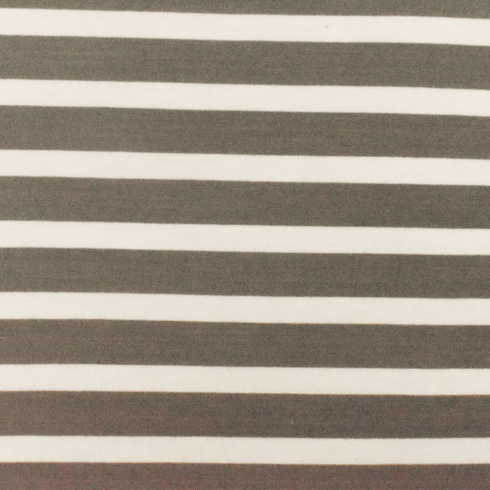 1 Yard Taupe Gray Ivory Stripe Spandex Rayon Modal Jersey Knit Fabric For Dresses And Blouses 58 Inches Width