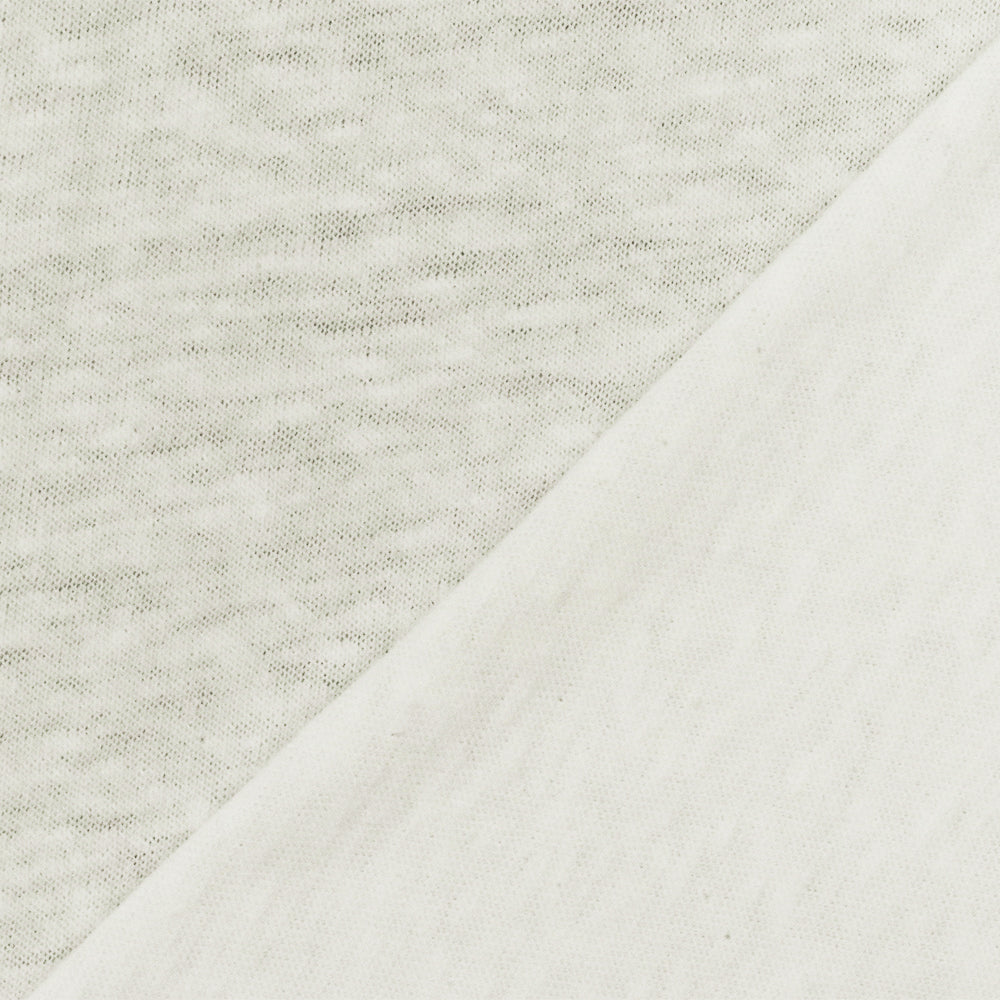 1 Yard Light Ivory Slub Poly Cotton Spandex Jersey Knit Fabric For Blouses And Dresses 60 Inches Width