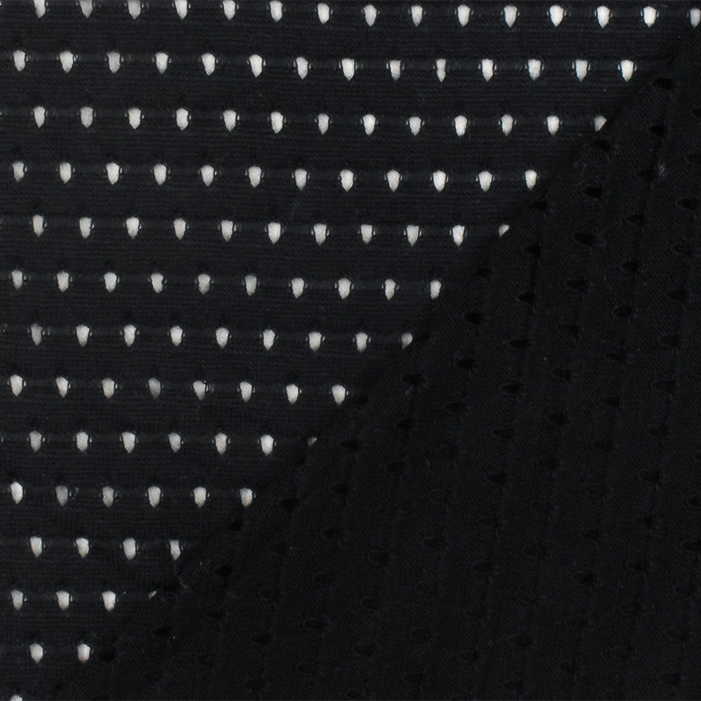 1 Yard Black Spandex Rayon Athletic Mesh Knit Fabric For Activewear And Dresses 49 Inches Width