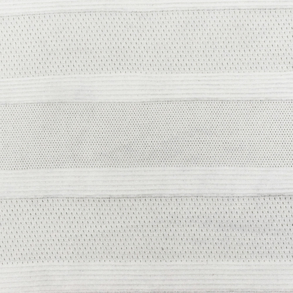 1 Yard White Stripe Poly Spandex Athletic Mesh Knit Fabric For Dancewear And Activewear 58 Inches Width
